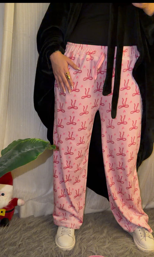 Bow pink pants