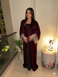 Burgundy velvet kaftan