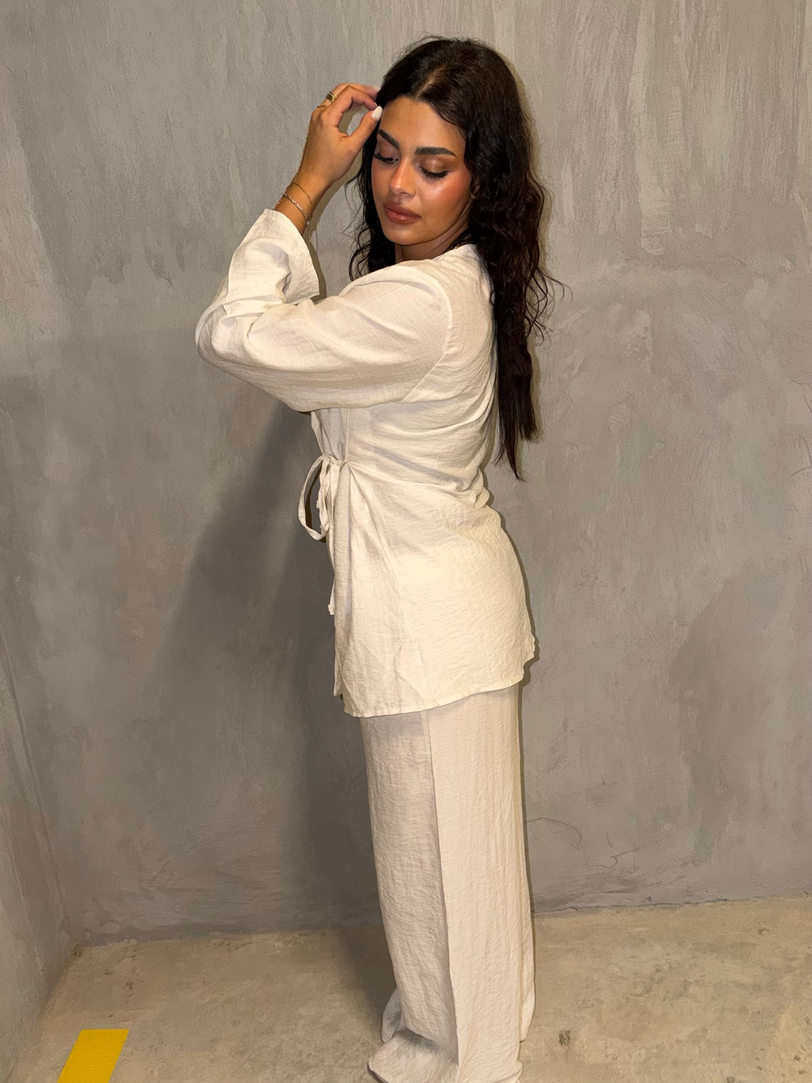 Wrap Linen Set - Beige