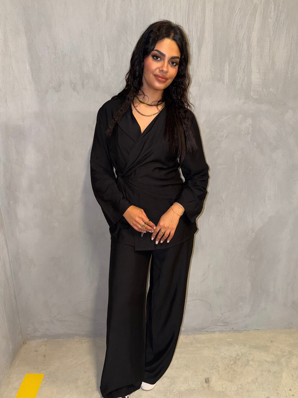 Wrap Linen Set - Black