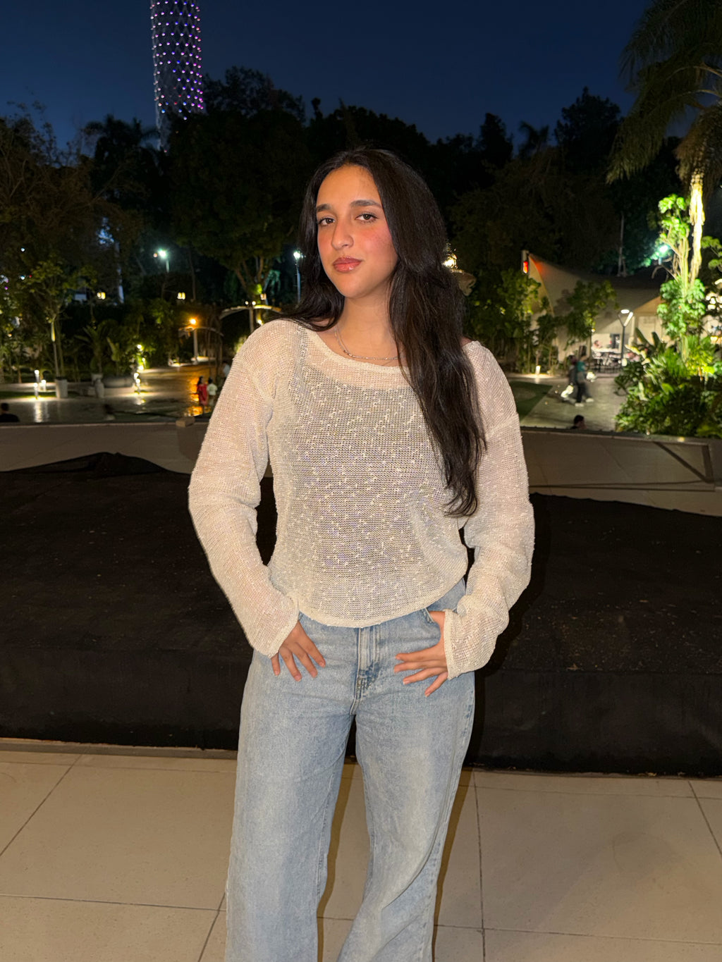 Peral Cream Top
