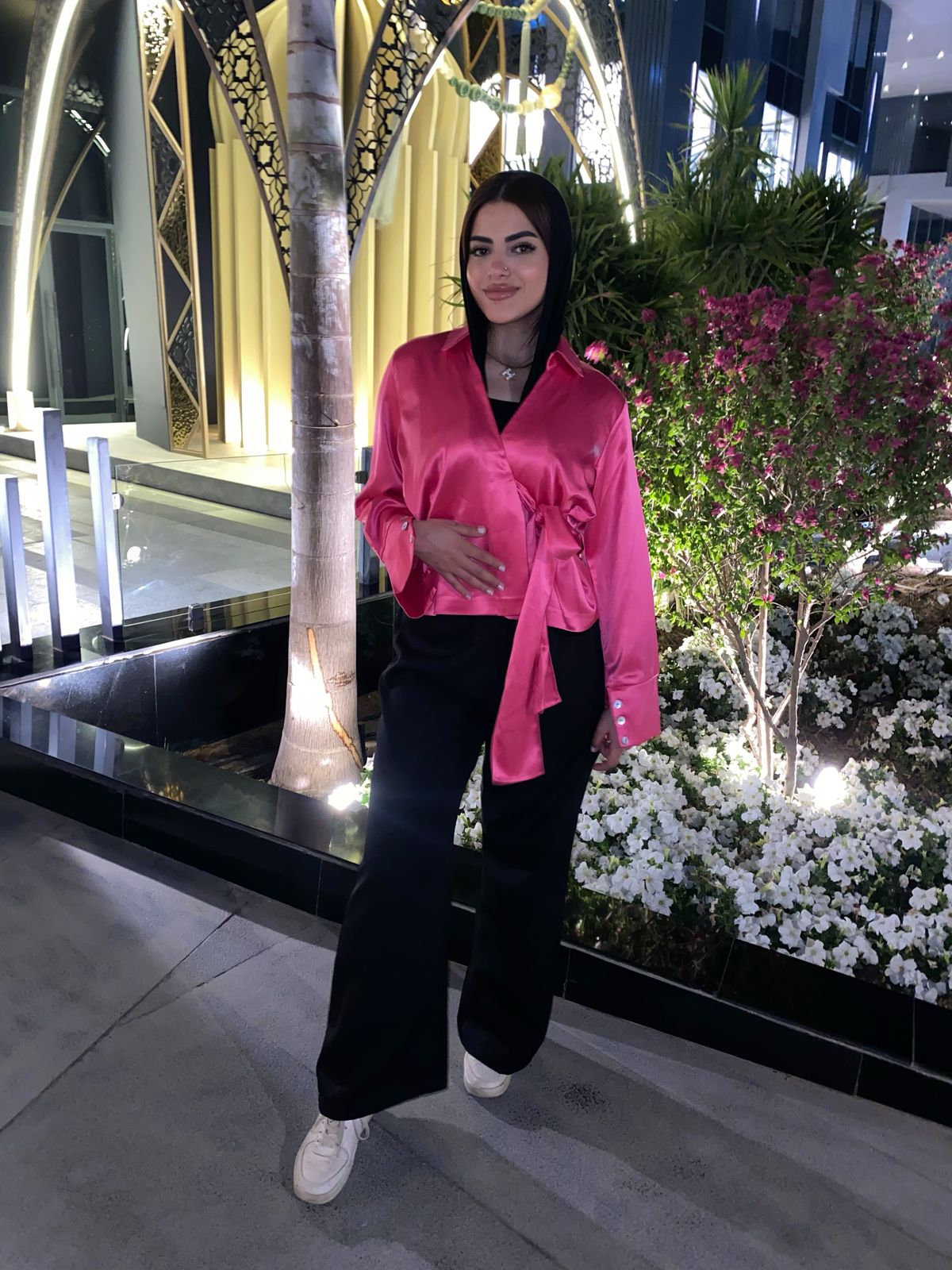 Criss Cross Satin Blouse