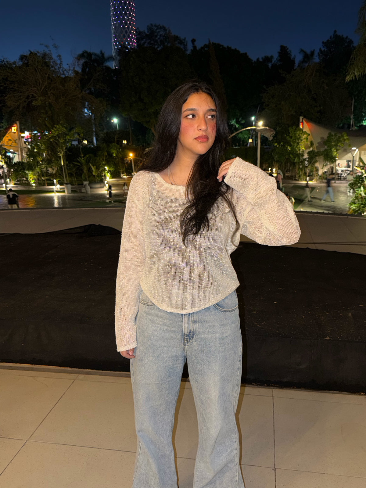 Peral Cream Top