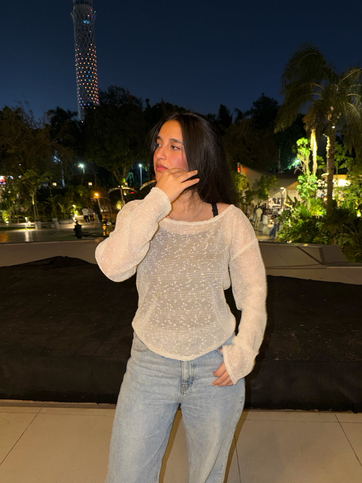 Peral Cream Top