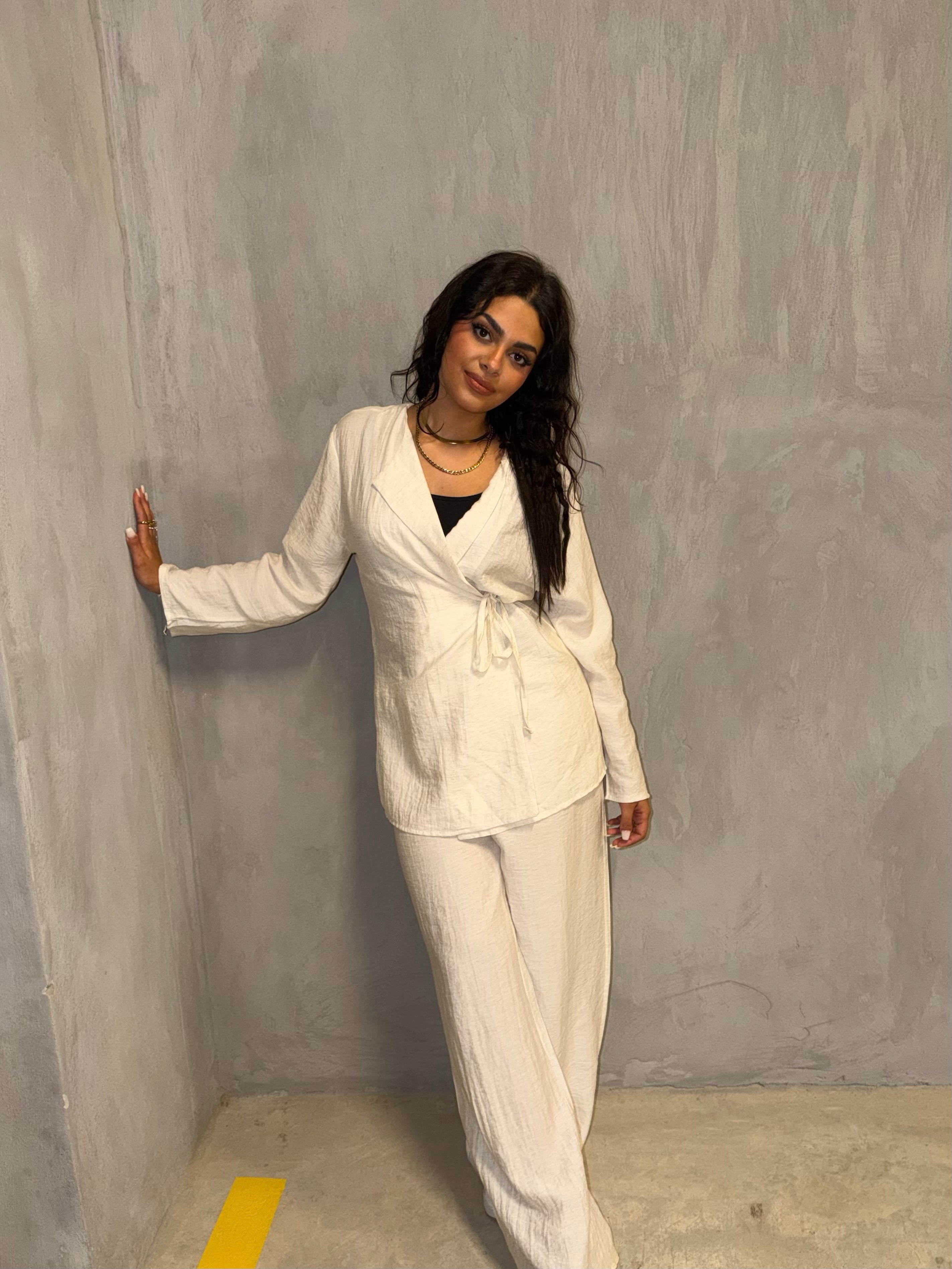 Wrap Linen Set - Beige
