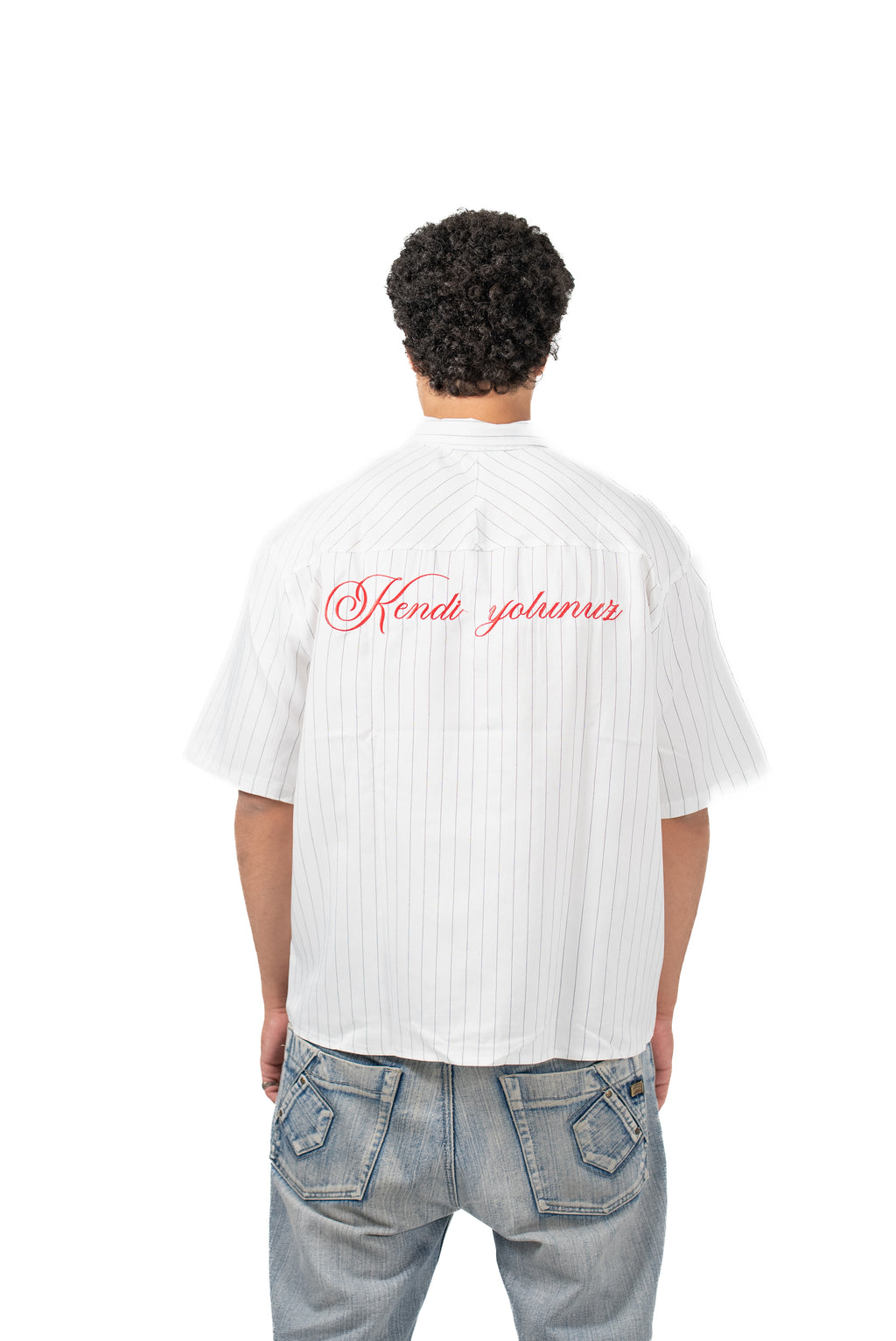Boxy-Fit stripped shirt (white)